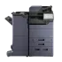 A Kyocera TA3554ci printer with a document finisher and multiple paper trays.