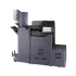 A fully equipped Kyocera TA3554ci printer with a document finisher and multiple paper trays.