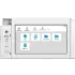 A close-up of the modern touchscreen interface on the Kyocera ECOSYS MA4500ix. This all in one office printer and best printer for small business highlights user-friendly features for copying, scanning, and direct printing from a USB drive.