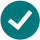 Green circle with a checkmark, symbolizing success in Elevate Technology.