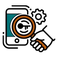 A clean line-art icon for Elevate Technology, symbolizing cybersecurity and IT solutions.