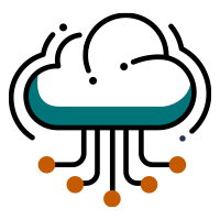 A visual representation for Elevate Technology's Private Cloud Solutions, featuring a stylized cloud icon with circuit board elements.