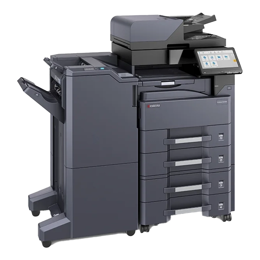  A professional product shot of a Kyocera ECOSYS multi-function printer. This all in one office printer is ideal for a top rated home office or a small business,