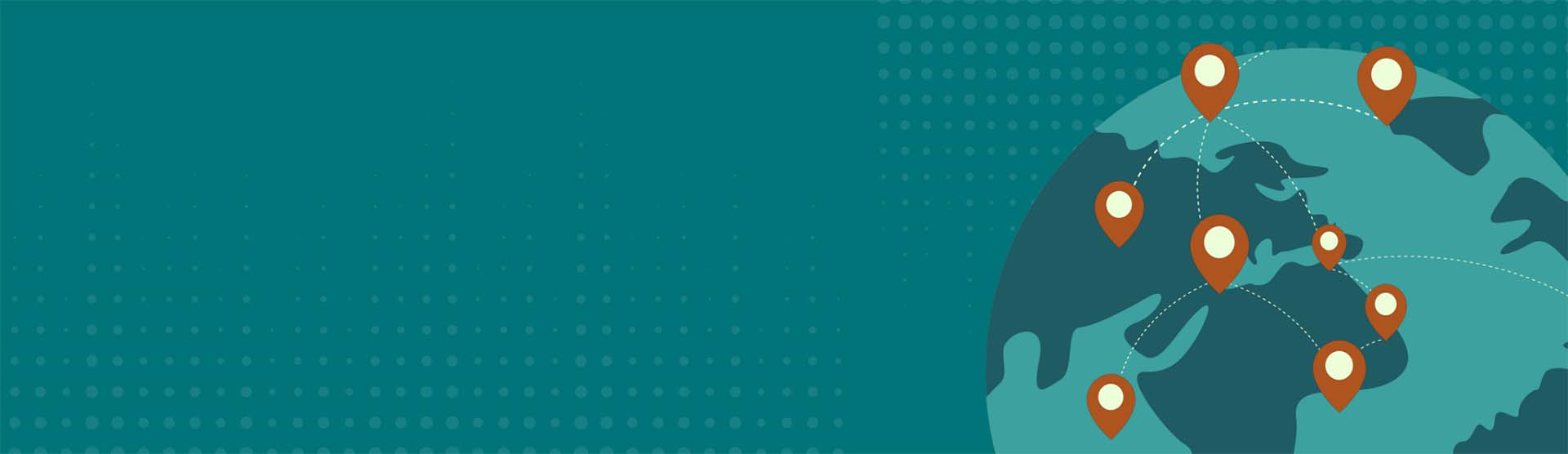 An illustration of the world with multiple interconnected locations, symbolizing global communication and connectivity.