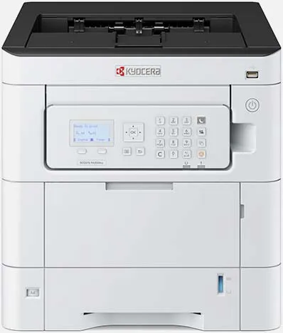 Kyocera ECOSYS PA3500CX color printer with advanced control panel for secure managed print environments.