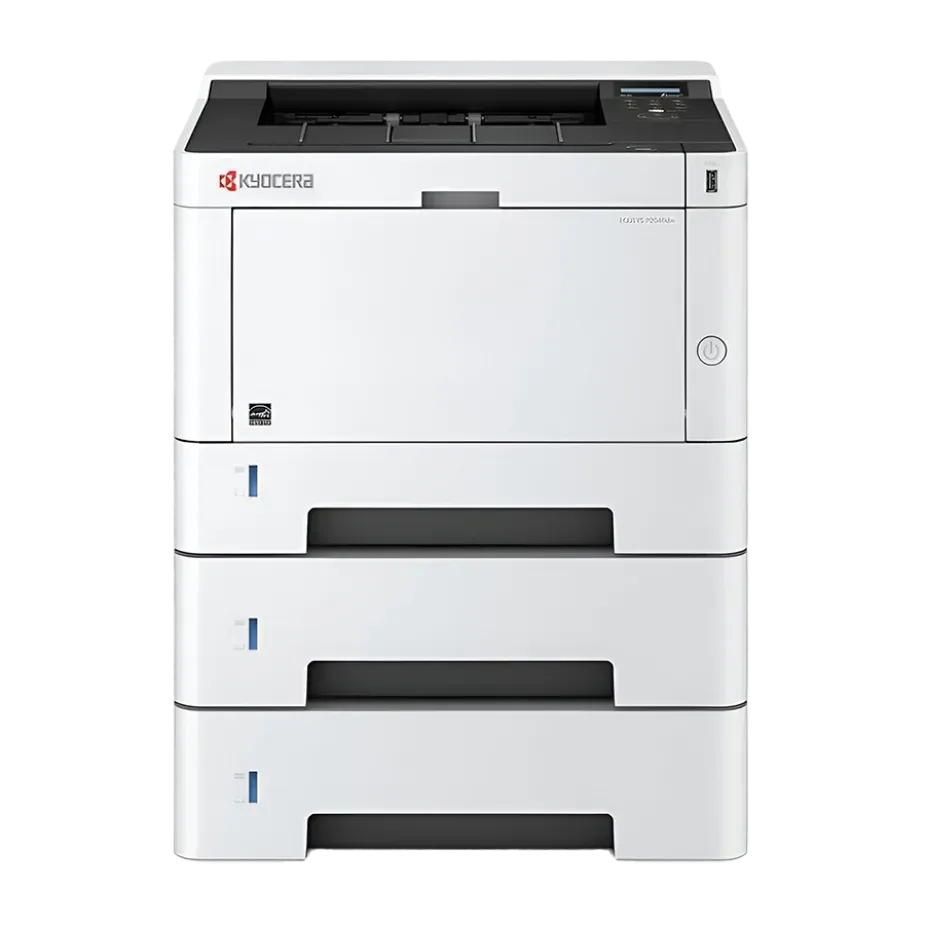A full front-facing view of the Kyocera ECOSYS PA4000cx A4 color laser printer featuring Elevate Technology standards for professional document workflows.