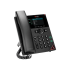 Elevate Technology black Polycom VVX 350 VoIP desk phone with a backlit screen, number pad, and coiled handset.