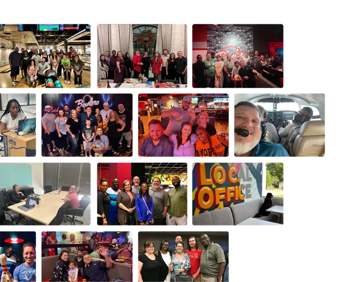 Photo collage showing the Elevate Technology team at company events, representing an IT services partner supporting businesses in Houston.