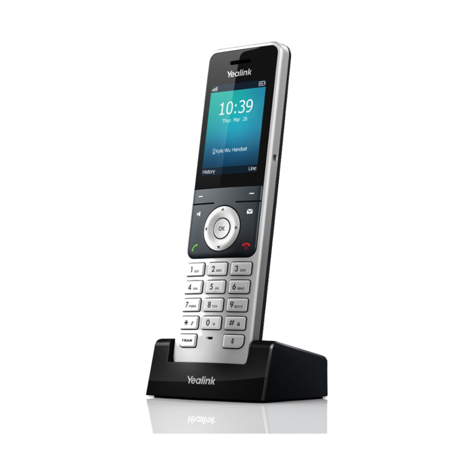 A graphic of the best headset for office calls, the Yealink WH62, illustrating its adjustable, professional-grade microphone for high-quality audio.