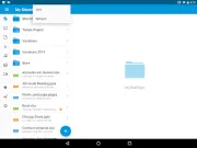 A mobile device screen showing the ShareSync app with a file list and folders, demonstrating Elevate Technology's cloud storage and file-sharing capabilities for easy access on the go.