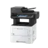 A professional front-angle view of the Kyocera ECOSYS MA4500ix. This quality all in one office printer and best printer for small business is shown with an open document feeder and an optional second paper tray, ideal for high-volume needs.