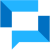 Icon for Elevation Technology's Video Meeting feature. It is a stylized light and dark blue icon forming a square or frame, often used to represent a video screen or an open chat box.