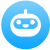  Icon for Elevation Technology's AI-Powered Tools. It displays a white, friendly, smiling robot or chatbot face inside a blue circle with a gradient.