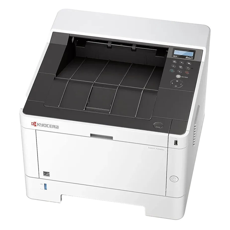 A sleek, high-performance office printer featuring integrated Elevate Technology for enhanced printing precision, displayed on a clean white background to Elevate Technology standards.
