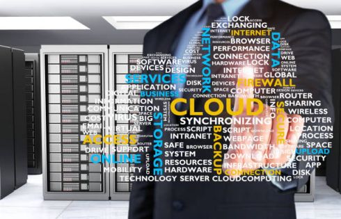 Graphic representing comprehensive cloud computing and IT solutions.