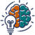  Icon for Elevation Technology's Knowledge Base. It features a lightbulb representing an idea next to a human brain, which is split into two colored halves (orange and teal), symbolizing intelligence and learning.