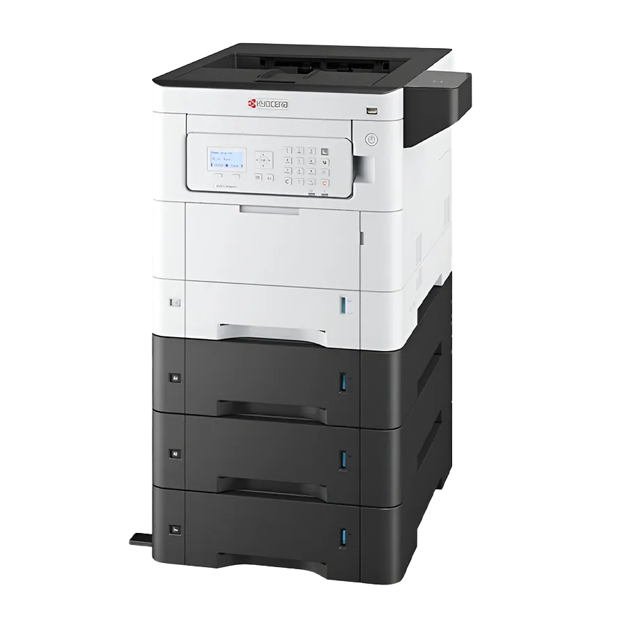 Best Kyocera PA4500X printer with a stacked paper tray module.