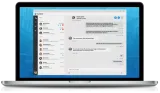 Elevate desktop app displaying team collaboration and chat features for unified business communication.