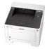 A Kyocera ECOSYS printer, model P2040dw, is shown from a three-quarter view. The printer is a compact, white box with a black control panel and paper trays on top.