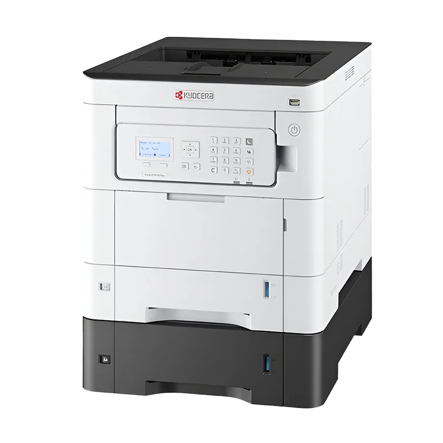 A large, multi-component and top-rated printer, Kyocera ECOSYS PA4500X printer.