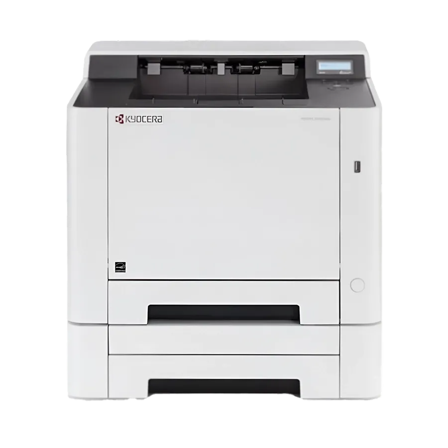 A sleek, white Kyocera ECOSYS PA4500X laser printer. This best printer for home use has a compact design ideal for any household.