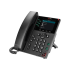 Elevate Technology black Polycom VVX 350 VoIP desk phone with a dark color screen, number pad, and coiled handset.