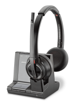 Top rated Plantronics Savi 8220 wireless headset system with a charging base, perfect for professional use with Elevate Technology's unified communication solutions.