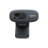 Elevate Technology close-up front view of a dark gray Logitech C270 HD webcam.