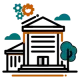 An icon of a gear inside a cloud with circuit board connections, representing cloud-based managed IT services.