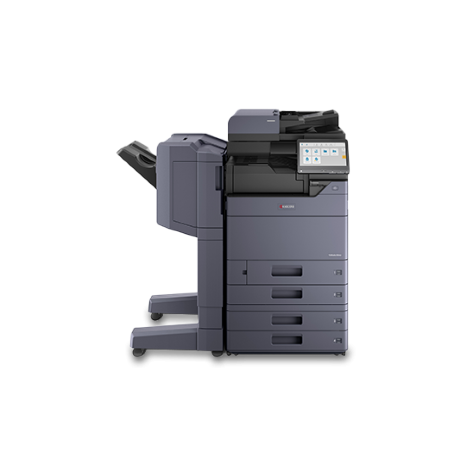 A Kyocera TASKalfa 2554ci printer with a document finisher and multiple paper trays.