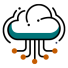 A visual representation for Elevate Technology's Private Cloud Solutions, featuring a stylized cloud icon with circuit board elements.